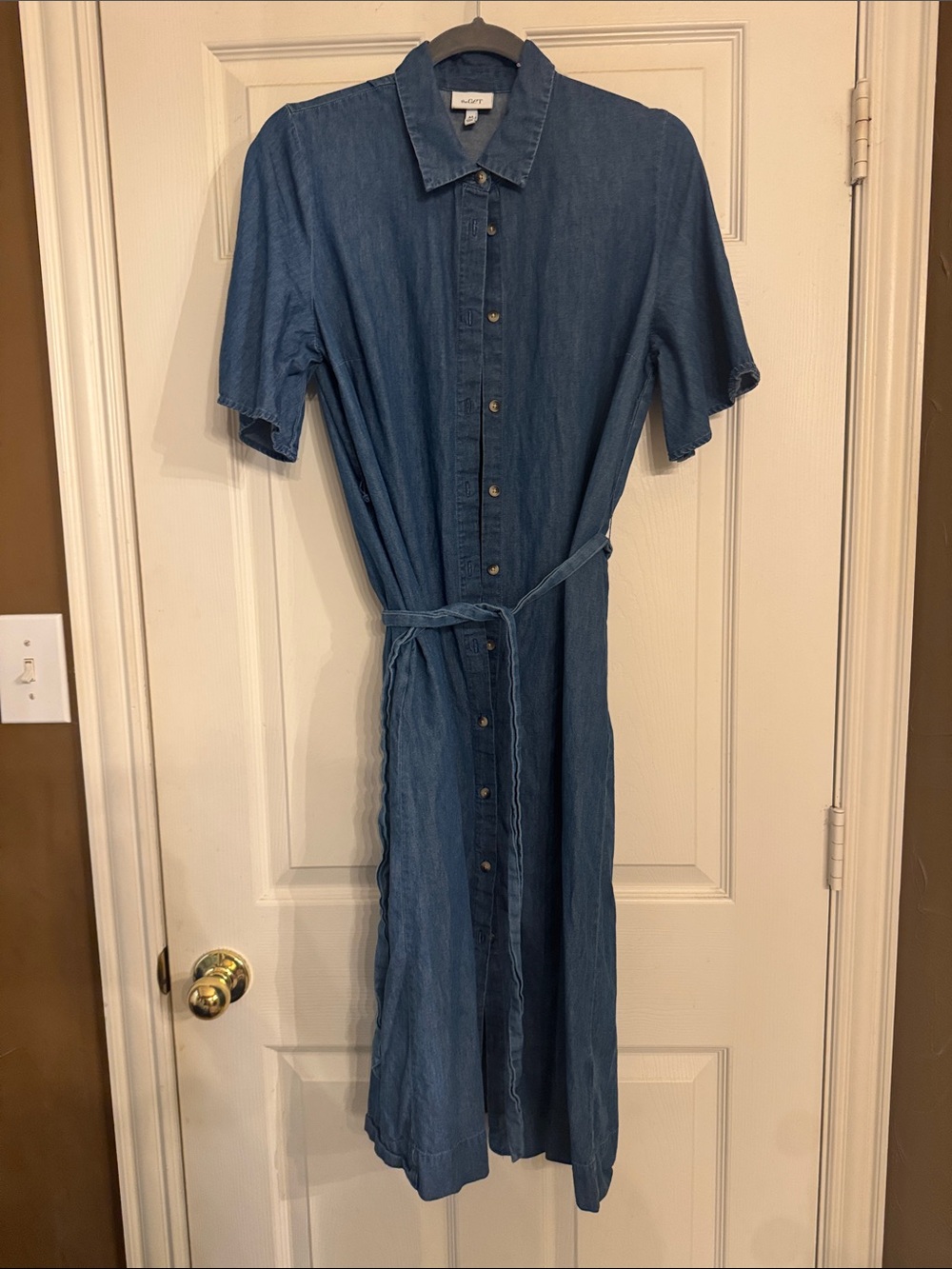 Denim Shirt Dress in Blue